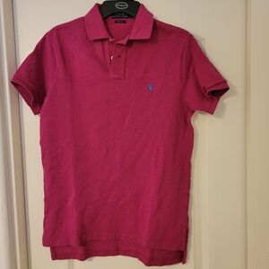 Ralph Lauren Men's Polo Shirt in Vibrant Purple Pink Size M